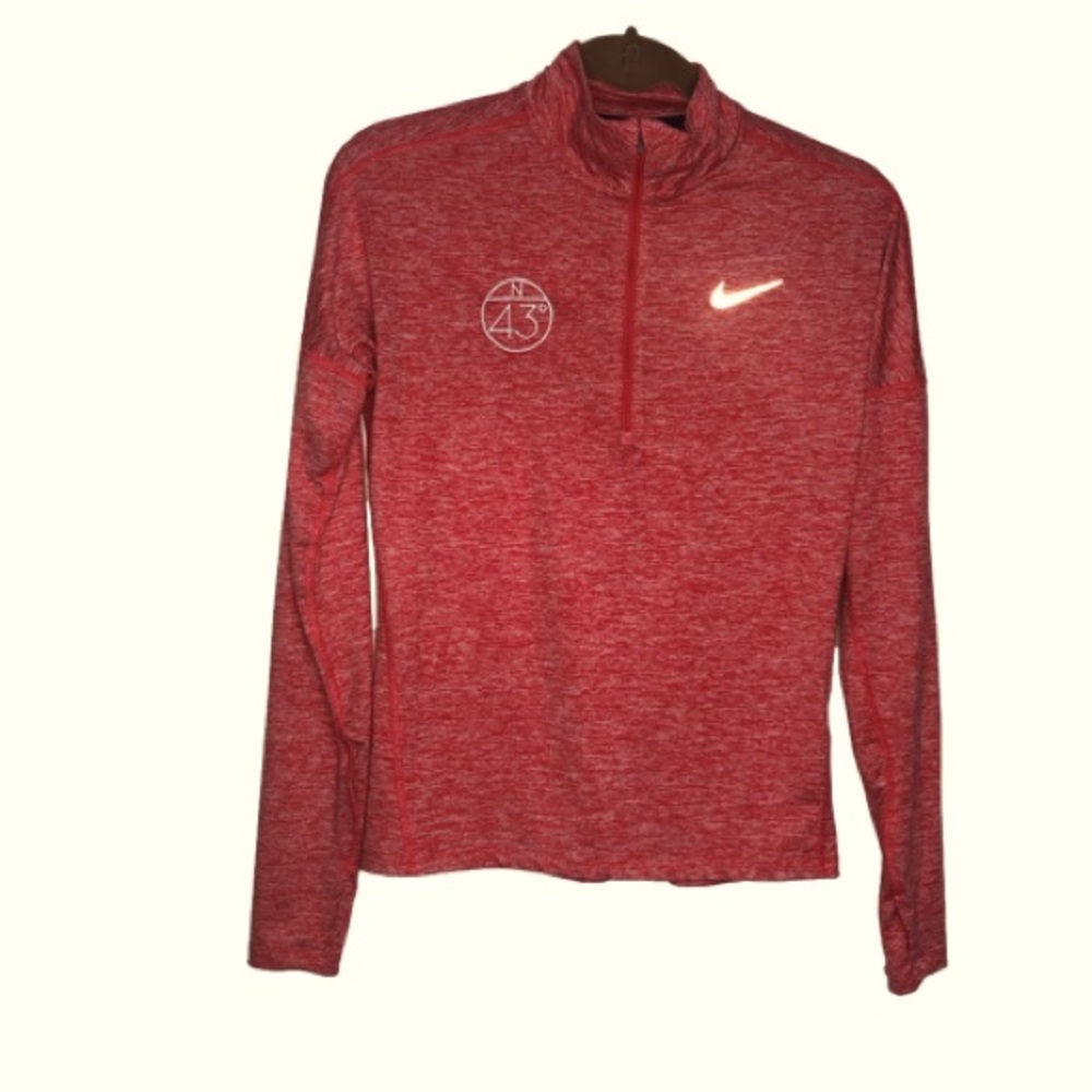 Nike Running Dri-Fit Quarter Zip Heathered Coral XS Long Sleeves North 43